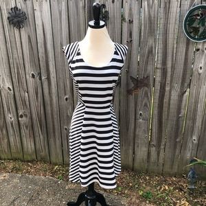 New York & company. Black and white striped dress.